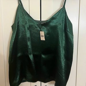 NWT Sunday in Brooklyn satin green top Sz. S